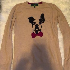 C Wonder Sweater with woven dog design